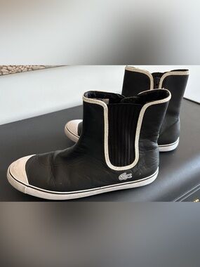 Lacoste Black Ankle Boots TILDA PM Model from Early to Mid 2010's - Size 8.5
